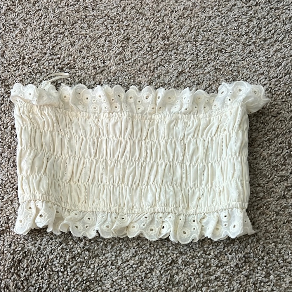 Cream Lace Tube Top